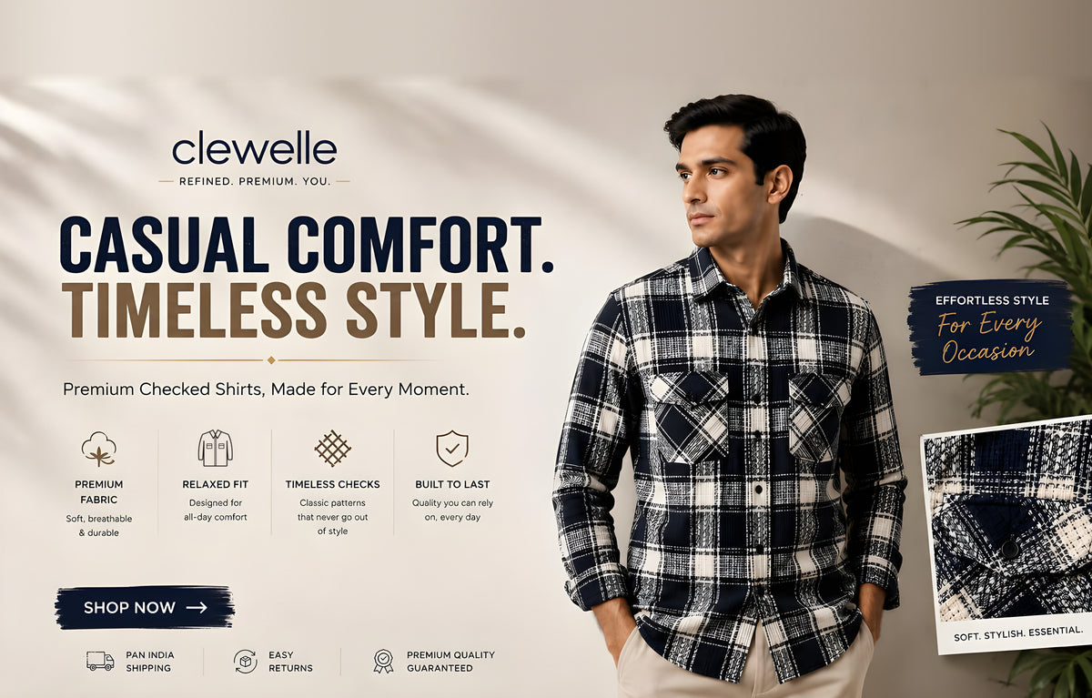 Clewelle premium checked casual shirts - casual comfort, timeless style