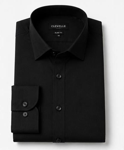 Clewelle Black Slim Fit Premium Formal Shirt