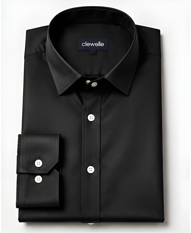 Clewelle Black Slim Fit Premium Formal Shirt
