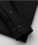 Clewelle Black Slim Fit Premium Formal Shirt sleeve placket and barrel cuff
