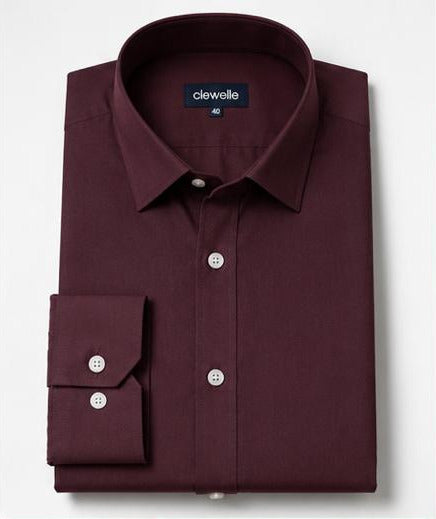 Clewelle Burgundy Premium Formal Shirt