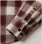 Clewelle Burgundy Check Casual Shirt sleeve placket and barrel cuff