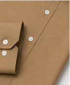 Clewelle Camel Premium Formal Shirt button placket and cuff detail