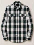 Clewelle Forest Green Check Casual Shirt folded flat, full front