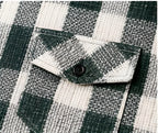 Clewelle Forest Green Check Casual Shirt flap chest pocket close-up