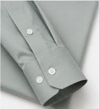 Clewelle Grey Mist Premium Formal Shirt sleeve placket and barrel cuff