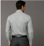 Clewelle Grey Mist Premium Formal Shirt worn, back view