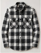 Clewelle Monochrome Check Casual Shirt folded flat, full front
