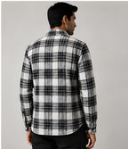 Clewelle Monochrome Check Casual Shirt worn, back view