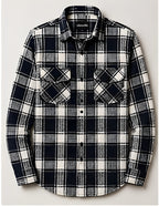 Clewelle Navy Check Casual Shirt folded flat, full front