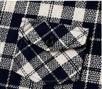 Clewelle Navy Fine Check Casual Shirt flap chest pocket close-up