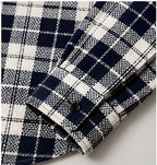 Clewelle Navy Fine Check Casual Shirt sleeve placket and barrel cuff
