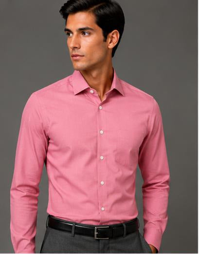 Clewelle Rose Pink Premium Formal Shirt worn, front view