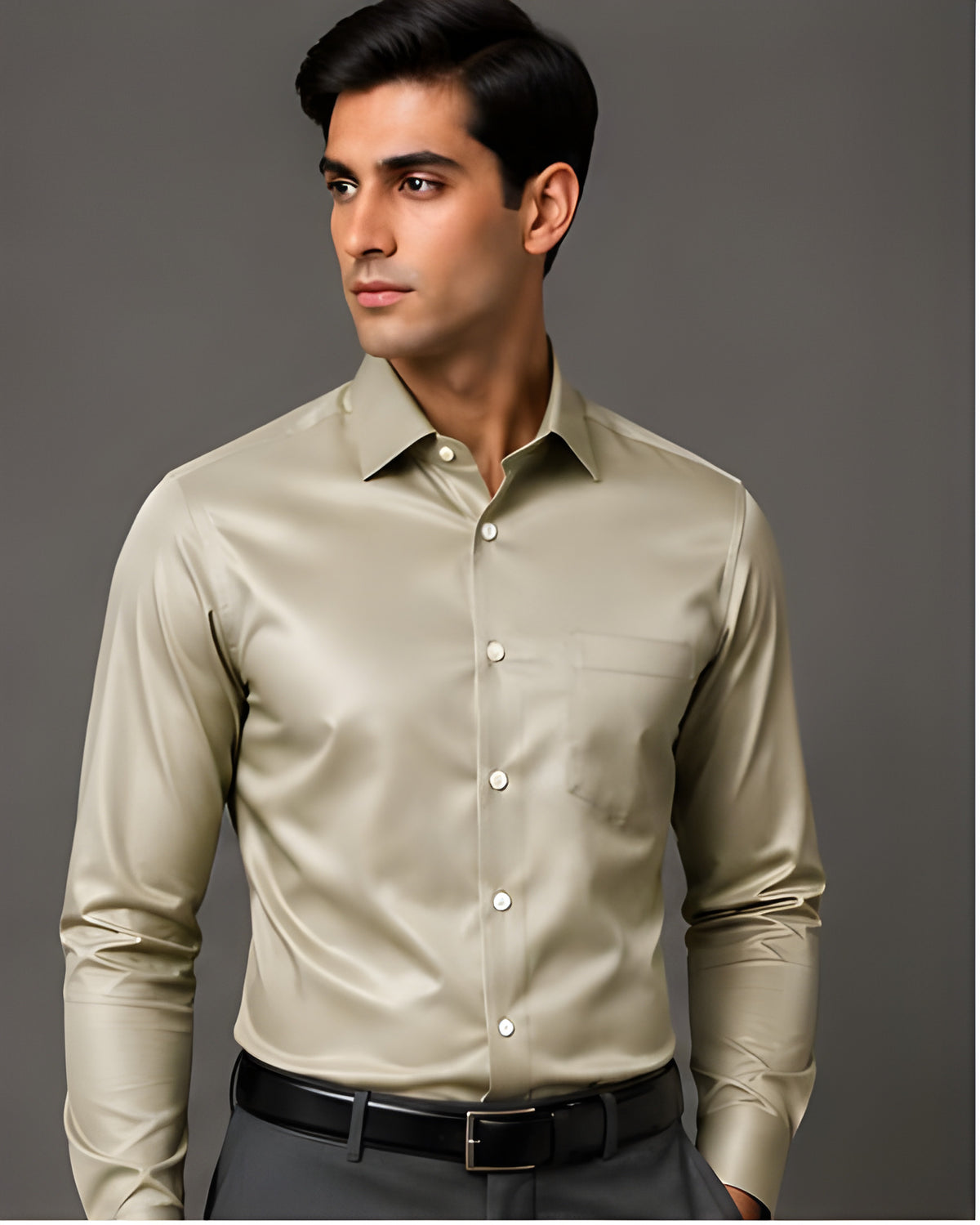 Clewelle Sage Premium Formal Shirt worn, front view