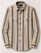 Clewelle Sand Stripe Casual Shirt folded flat, full front