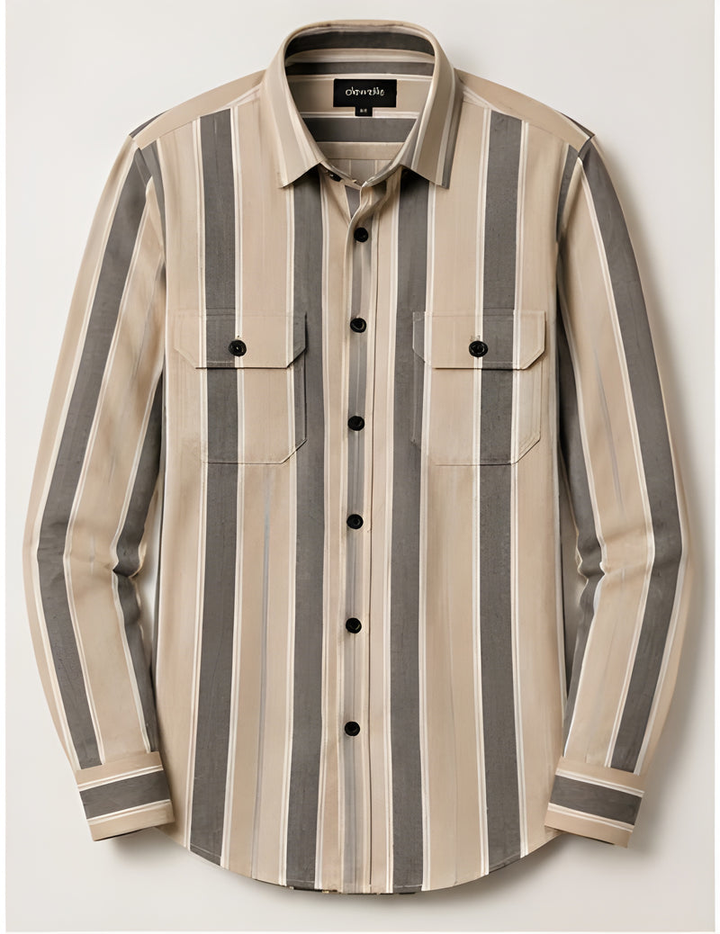 Clewelle Sand Stripe Casual Shirt