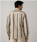 Clewelle Sand Stripe Casual Shirt worn, back view