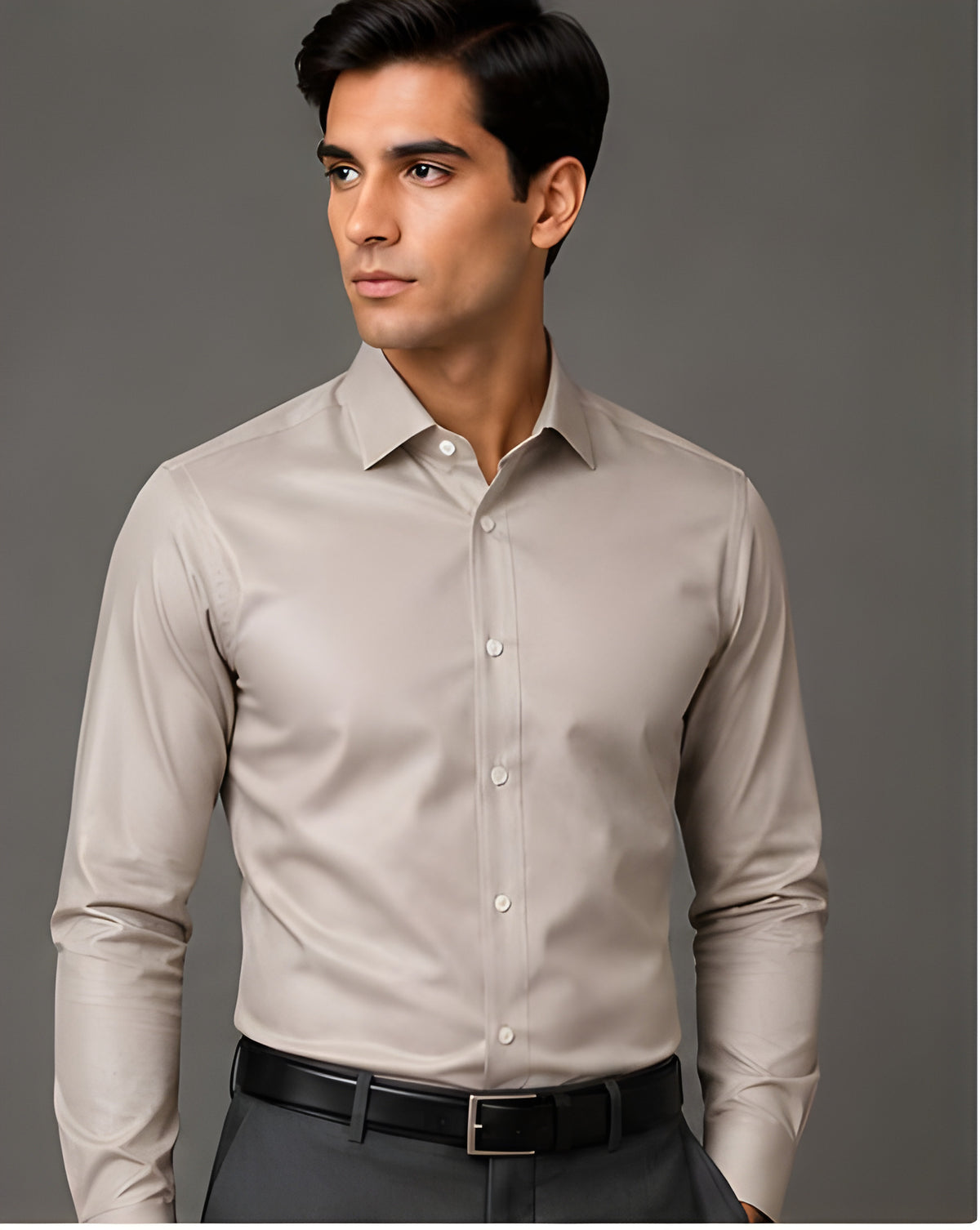 Clewelle Stone Premium Formal Shirt worn, front view